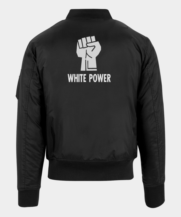 White Power Aryan Fist Embroidered Bomber Jacket