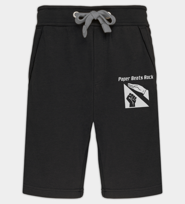 Paper Beats Rock Embroidered Bermuda Shorts