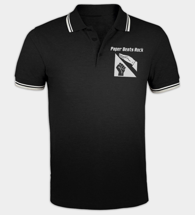 Paper Beats Rock Embroidered Polo Shirt