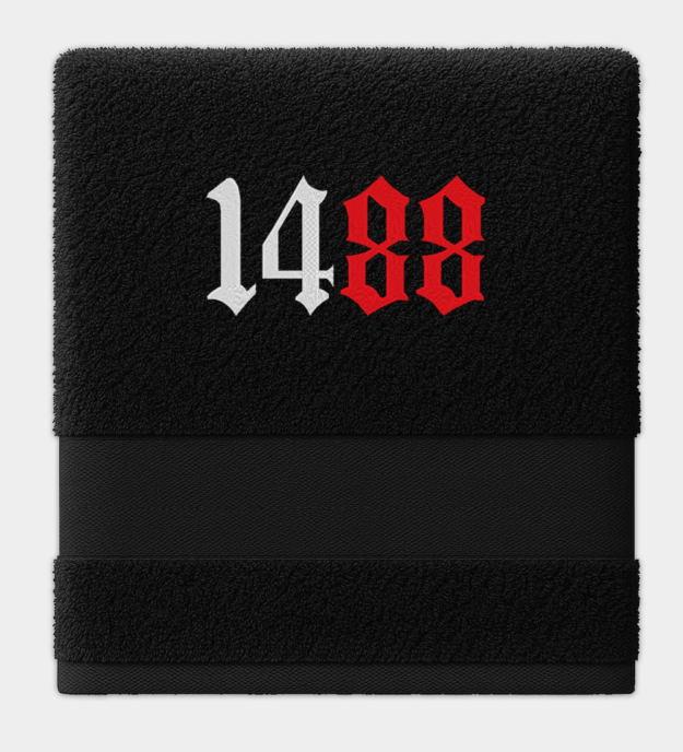 14-88 Embroidered Black Towel