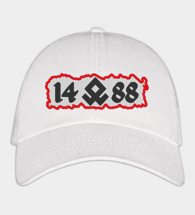 14-88 Embroidered White Baseball Cap