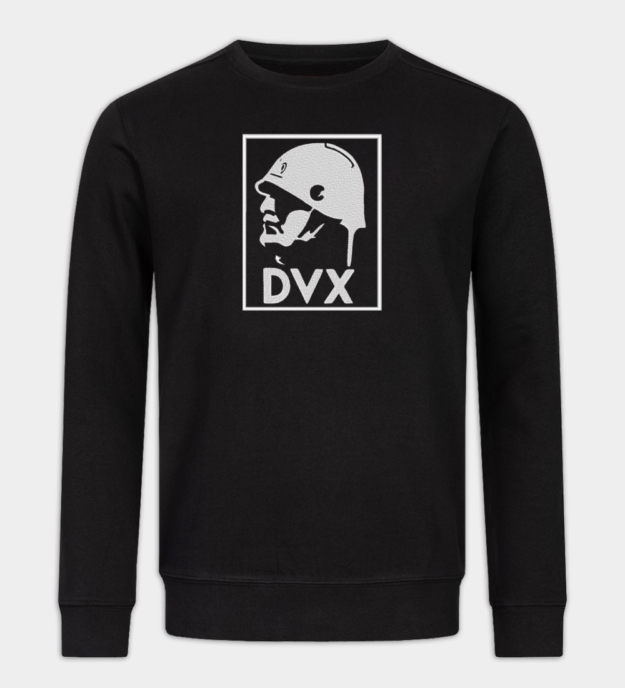 Benito Mussolini Portrait Embroidered Crew Neck Sweatshirt