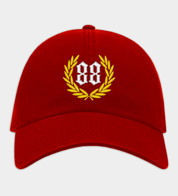 Number 88 Embroidered Red Baseball Cap
