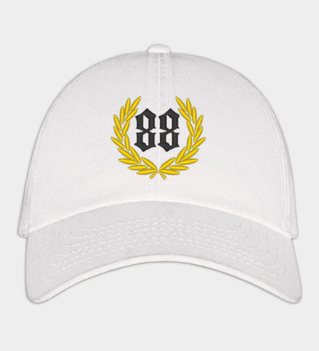 Number 88 Embroidered White Baseball Cap