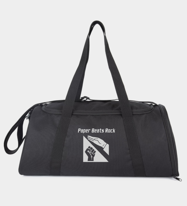 Paper Beats Rock Embroidered Sports Bag
