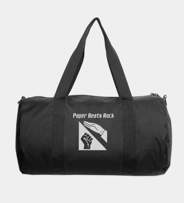 Paper Beats Rock Embroidered Travel Bag