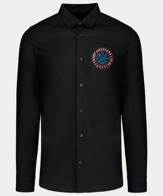 Runic Vegvísir Embroidered Shirt