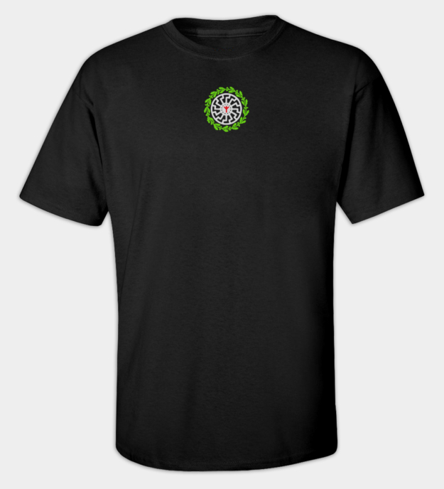 Sonnenrad Algiz Life Rune Embroidered Crew Neck T-Shirt