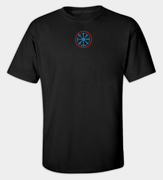 Viking Vegvísir Embroidered Crew Neck T-Shirt