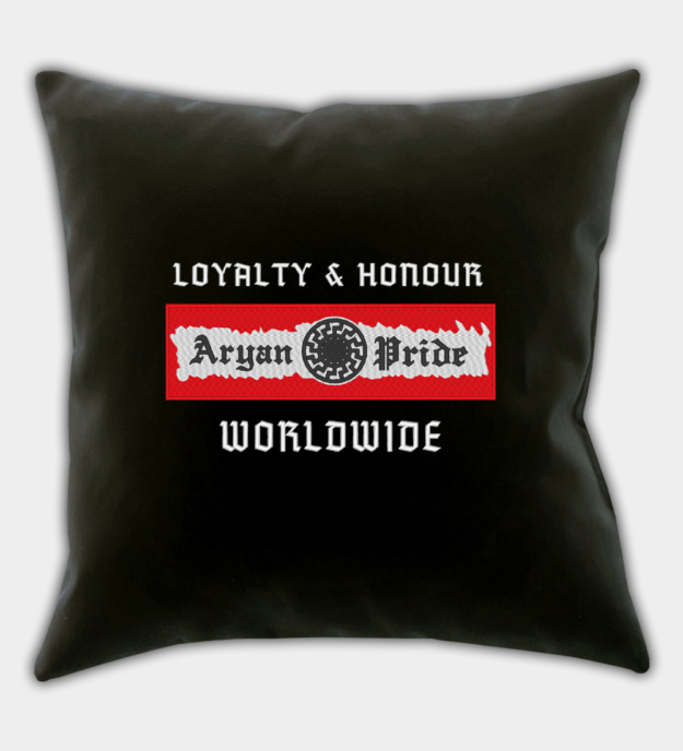 Aryan Pride Worldwide Embroidered Black Throw Pillow Cover