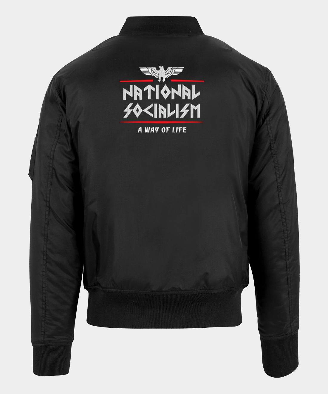 National Socialism Embroidered Bomber Jacket National Socialism Embroidered Bomber Jacket