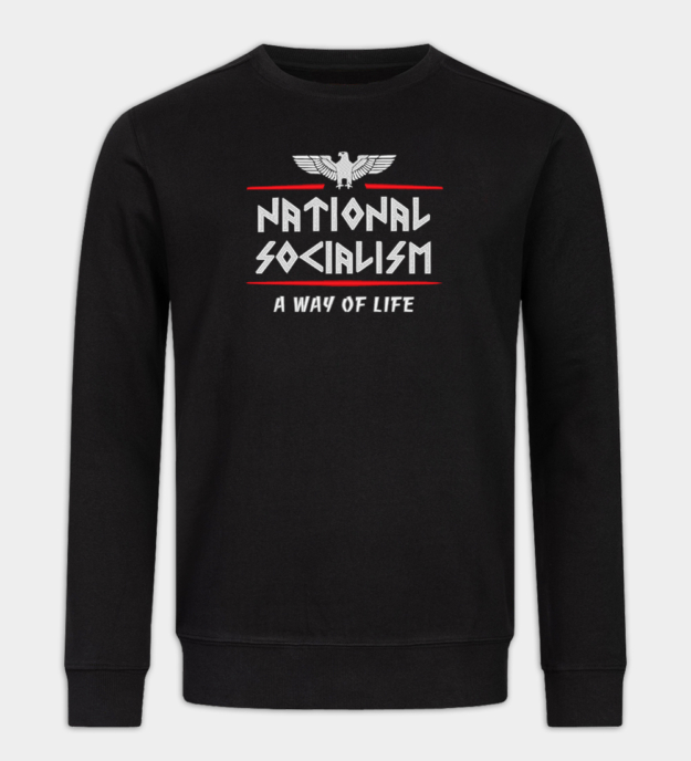 National Socialism Embroidered Crew Neck Sweatshirt