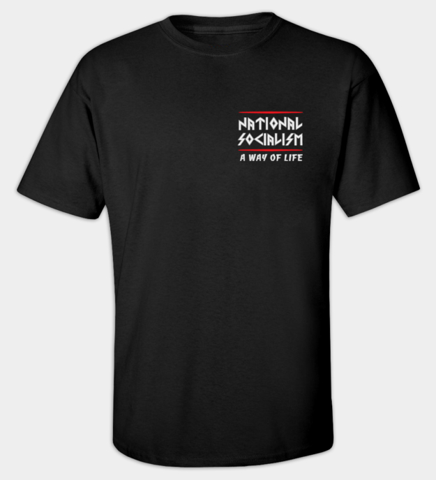 National Socialism Embroidered Crew Neck T-Shirt