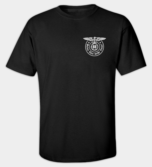 Meine Ehre heisst Treue Waffen-SS Motto Embroidered Crew Neck T-Shirt