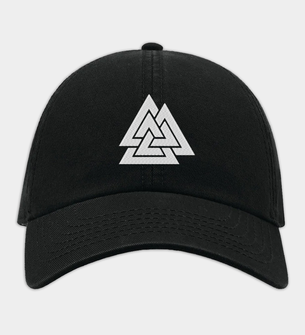Odin's Valknut Embroidered Black Baseball Cap Odin's Valknut Embroidered Black Baseball Cap