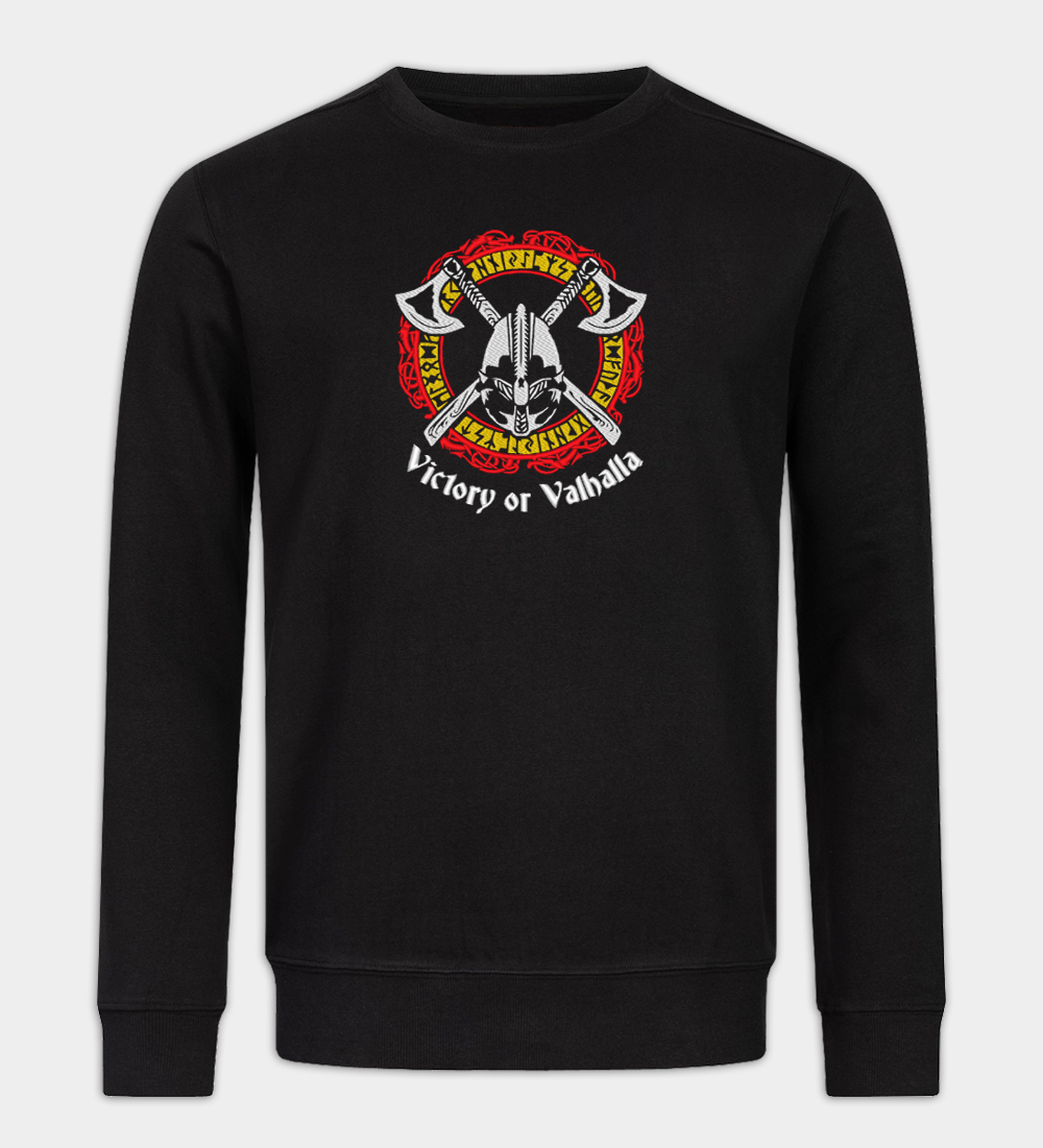Victory or Valhalla Embroidered Crew Neck Sweashirt Victory or Valhalla Embroidered Crew Neck Sweashirt