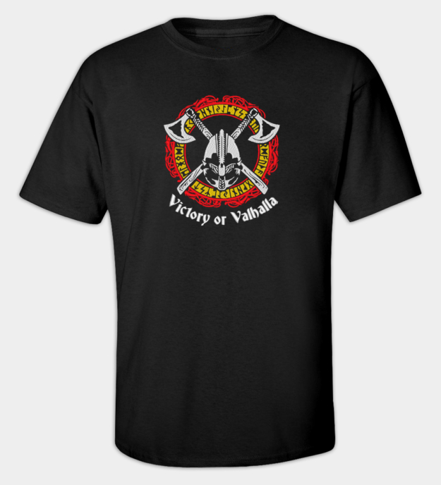 Victory or Valhalla Embroidered Crew Neck T-Shirt