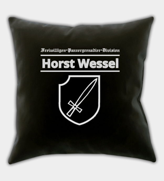 Waffen-SS Freiwilligen-Panzergrenadier-Division Horst Wessel Embroidered Black Throw Pillow Cover