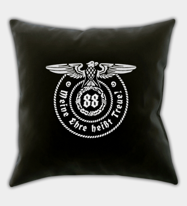 Waffen-SS Motto Meine Ehre heisst Treue Embroidered Black Throw Pillow Cover