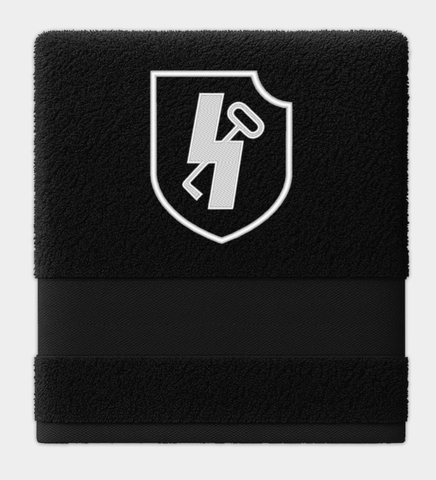 Waffen-SS Panzerdivision Hitlerjugend Insignia Embroidered Black Towel